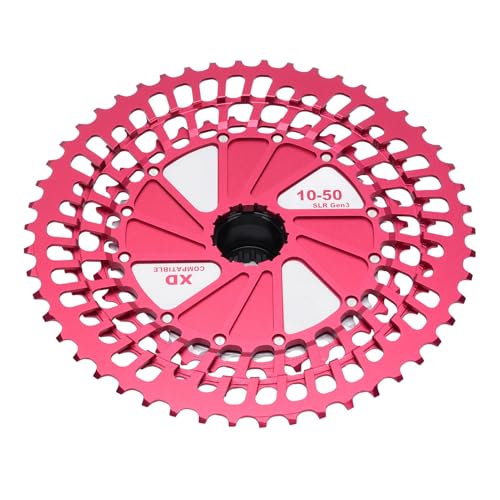 SIXRUN 10 Bis 50T CNC Fahrradkassette Leichtes Design, Einfache Installation für Mountainbike -Fahrer (rot Silber) von SIXRUN