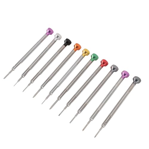 SIXRUN 10 -pcs -Miniaturschraubendreher -Set, Aluminium -Uhr -Reparatur -Kit aus Edelstahl mit 8 Flachem Kopf und 2 Kreuzschraubendreher, Farbkodierte Griffe, Rupelled Verhindern Ein SIXRUN 10 -pcs -Miniaturschraubendreher -Set, Aluminium -Uhr -Reparatur -Kit aus Edelstahl mit 8 Flachem Kopf und 2 Kreuzschraubendreher, Farbkodierte Griffe, Rupelled Verhindern Ein von SIXRUN