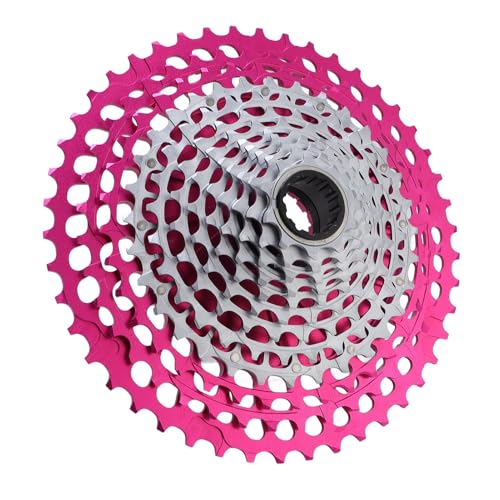 SIXRUN 12 Geschwindigkeit Leichtes Mountainbike -Kassetten Hohl Aluminiumlegierung Stahl Freilauf für Kletterbegeisterte (Rose rot Silber) von SIXRUN