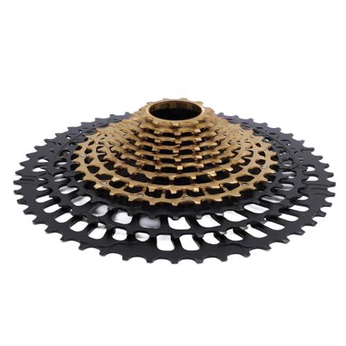 SIXRUN 12 Speed Fahrradkassette Leichtes Aluminium -Stahlfahrzeuge für Mountainbikes Radsportbegeisterte (schwarzes Gold) von SIXRUN