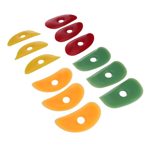 SIXRUN 12 Stück Töpfer-Ton-Rippe, Weiche, Glatte Form, Töpfer-Silikon, Töpfer-Keramik-Ton-Werkzeug für DIY-Projekte, Gummi-Rippe für Töpfer-Ton von SIXRUN