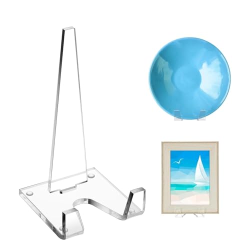 SIXRUN 2er Set M Klar Acryl Plattenständer, Buch Präsentationshalter für Zuhause Büro, DIY Kunst Bücher Sammeln von SIXRUN