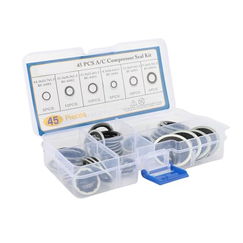 SIXRUN 30pcs A oder C Dichtung Sortiment, Wechselstromkompressordichtungen Kit mit Kennzeichnungen Austauschbarer Seal Waschmaschinen Kit von SIXRUN
