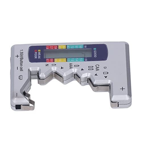 SIXRUN ABS LCD Tragbare Batterie -Tester Wandbatterie Wallpaper für die Zelle für 1,5 V 9 V (SILVER) von SIXRUN