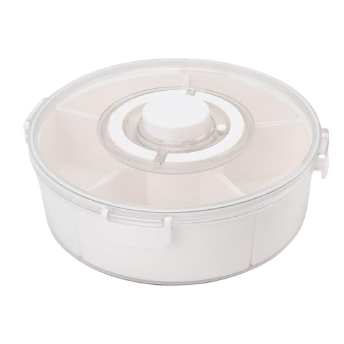 SIXRUN Airtight Snackle Box Container, Vacuumized Serving Tray mit Deckel, Griff und 6 Entfernbar Fächer für Snacks, Obst, Nüsse von SIXRUN