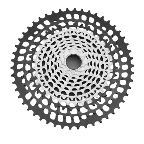 SIXRUN Aluminiumlegierung 12 Speed Bike Flywheel -Kettenrad, Universelle Mountainbike -Kassette Zur Einfachen Installation, 1 Pack (schwarzes Silber) von SIXRUN