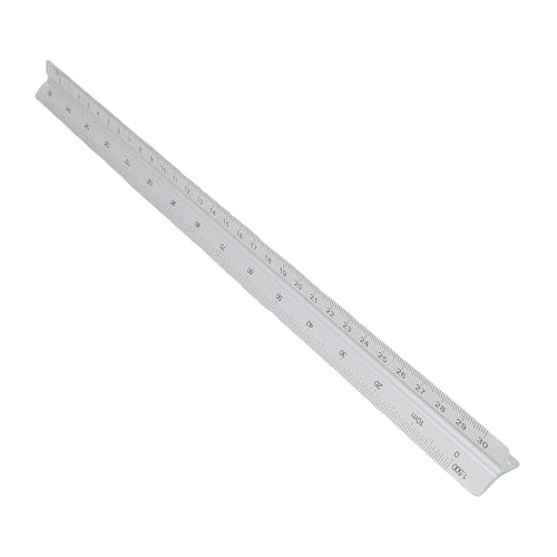 SIXRUN Architektur den Lineal für Architektur -Skala -Genauer Aluminium Dreiecksrolleer für Ingenieurwesen, 30 Cm Reichweite für Architekten, Ingenieure (SILVER) von SIXRUN