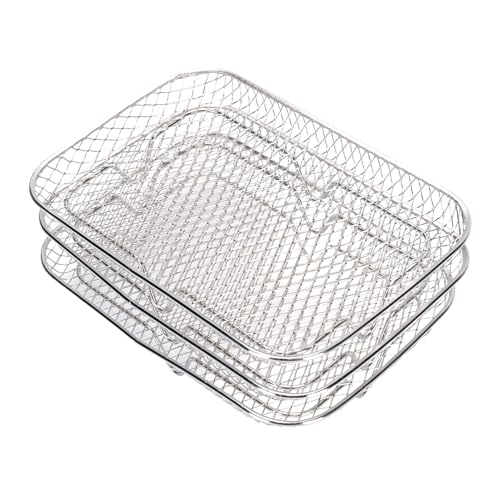 SIXRUN Edelstahl Stapelbare Braträder Set Nachhaltige Drei Schichten Frittier Mandbak für Gesundheitskochen von SIXRUN