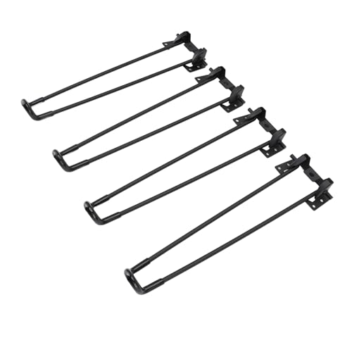 SIXRUN Heavy Duty U -Form -Eisentisch Beine, Stabile und Langlebige Möbelbeine, Verbesserte Stabilität für Sicherheit und Komfort, Geeignet für Bänke und Fernseher, Set von 4 Black Metall Beinen mit von SIXRUN