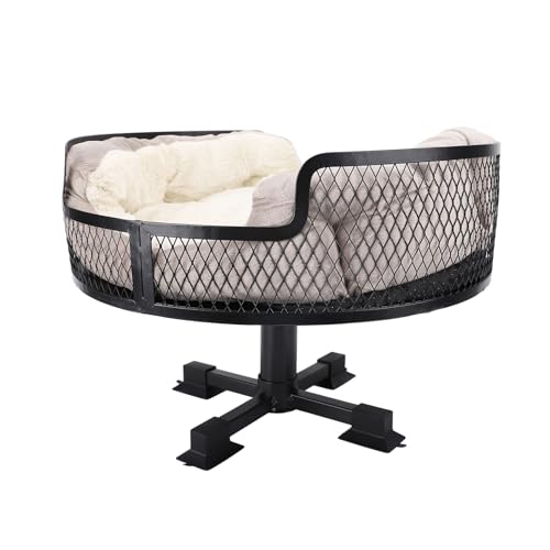 SIXRUN Hochwertiges Metall Erhöhtes Katzenbett Bequemes Haustierbett mit Interaktivem Design für Büro, Geeignet für Katzen und Hunde, 1 Katzenschreibtischbett von SIXRUN