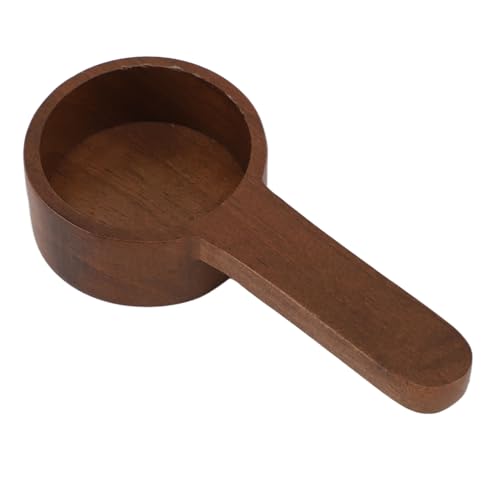SIXRUN Holzkaffeeschaufel, Handgefertigtes Massivholzkaffee Messen Sie Löffel mit Ergonomischem Design, Genaue Grammkalibrierung (Kurze schwarze Walnuss) von SIXRUN