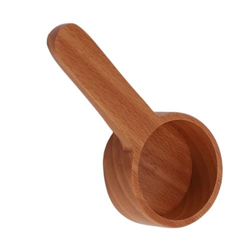 SIXRUN Holzkaffeeschaufel, Handgefertigtes Massivholzkaffee Messen Sie Löffel mit Ergonomischem Design, Genaue Grammkalibrierung (Kurzprotokollfarbe) von SIXRUN