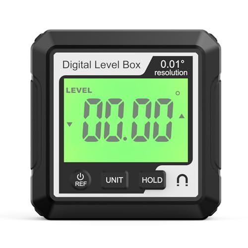 SIXRUN LCD Digital Level Winkelmesser mit Magnetischer Basis für Sichere Befestigung, das Werkzeug für die Holzbearbeitung und die Arbeit von Metallen (rot) (BLACK) von SIXRUN