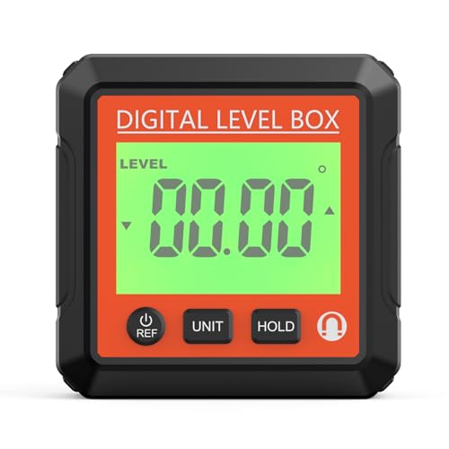 SIXRUN LCD Digital Level Winkelmesser mit Magnetischer Basis für Sichere Befestigung, das Werkzeug für die Holzbearbeitung und die Arbeit von Metallen (rot) (Rot) von SIXRUN