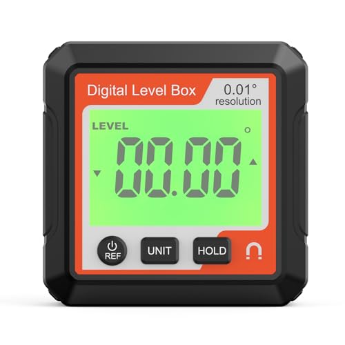 SIXRUN LCD Digital Level Winkelmesser mit Magnetischer Basis für Sichere Befestigung, das Werkzeug für die Holzbearbeitung und die Arbeit von Metallen (rot) (WHITE) von SIXRUN