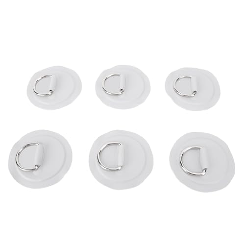 SIXRUN Langlebiger Edelstahl D Ring Rund -Patch -Set für Paddelbrett, Einfaches Sicheres System für Rafting und Kajak Enthusiasten (Grey) von SIXRUN