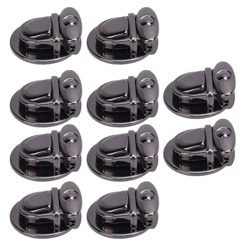 SIXRUN Silberschwarz Entenzunge Schloss Set, 10 Stücke Stecker Schloss Fang mit Grundplatten - Sicheres Verschluss für Handtaschen, Geldbörsen und Taschen SIXRUN Silberschwarz Entenzunge Schloss Set, 10 Stücke Stecker Schloss Fang mit Grundplatten - Sicheres Verschluss für Handtaschen, Geldbörsen und Taschen von SIXRUN