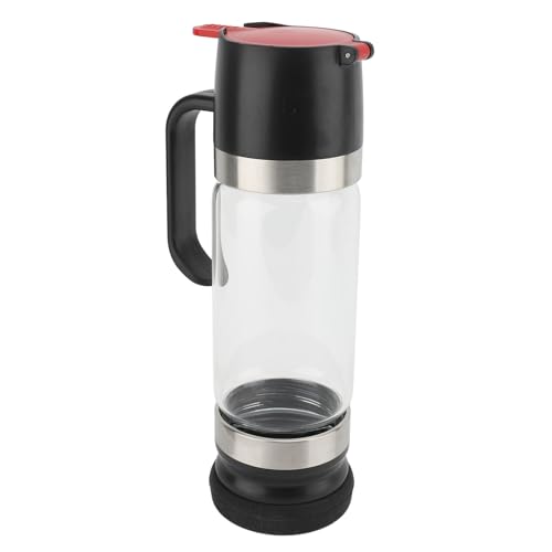 SIXRUN Siroop -Spender -Leck freie Glasflasche für Küchenrestaurant, Drop Proof Griff für Kaffeesirup, Hitzebeständige Honigbehälter für den Heimgebrauch (BLACK) von SIXRUN