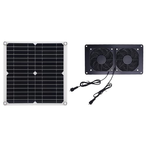 SIXRUN Solarbetriebener Auspufflüfter, 10W Monokristalline Solarpanel Dual Lüfter Lüftungskit für Pet House Chicken Coop Gewächshaus SIXRUN Solarbetriebener Auspufflüfter, 10W Monokristalline Solarpanel Dual Lüfter Lüftungskit für Pet House Chicken Coop Gewächshaus von SIXRUN