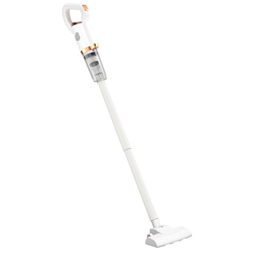 SIXRUN Stabstaubsauger, Kabelloser 2-in-1-Staubsauger, Leiser, Wiederaufladbarer Handstaubsauger, Leistungsstarker Stabstaubsauger mit Bodenbürste für zu Hause von SIXRUN