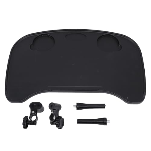 SIXRUN Tragbares Schreibtischtablett für Rollstühle, Dickes Design, ABS-Material, mit Getränkehalter, Passend für 18- Bis 20-Zoll-Standardrollstühle, Sichere Gurte, Abnehmbar, (Black) von SIXRUN