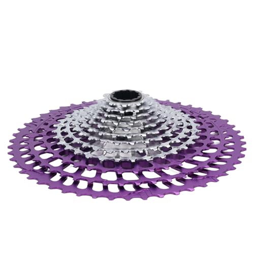 SIXRUN Ultra -Licht 10 Bis 51T Fahrradkassette mit Einfacher Installation für XD -Freehub, für Radfahrer, Aluminiumlegierung/Stahl Anwendbar (Violett Silber) von SIXRUN