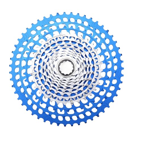 SIXRUN Ultra -Licht 10 Bis 51T Fahrradkassette mit Einfacher Installation für XD -Freehub, für Radfahrer, Aluminiumlegierung/Stahl Anwendbar (blaues Silber) von SIXRUN