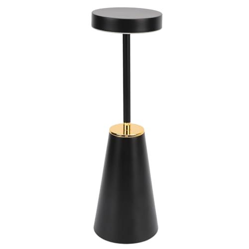 SIXRUN Wohnzimmer Schnurloser Tischlampe, Wiederaufladbare Touch Control Dimmbare LED Tragbar für Kaffee Essbett Büro Schlafzimmer (Black) von SIXRUN