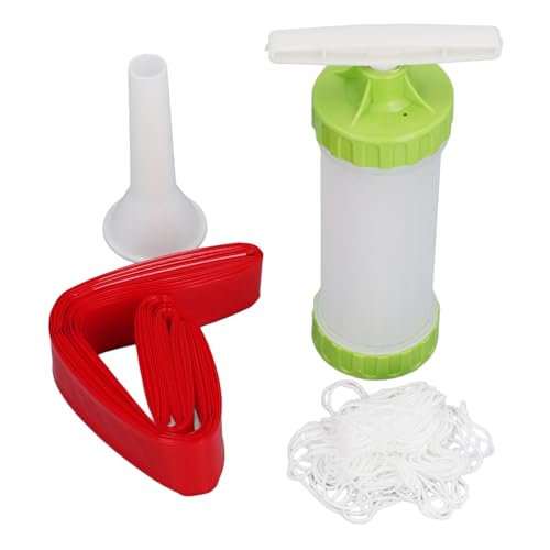 SIXRUN Wurst -Stuff -Case -Set -Plastik -Wursthersteller -Werkzeug mit 2 Trichterrohre für Hausgemachte Schinken und Würstchen Kochen (10 kg rot) von SIXRUN