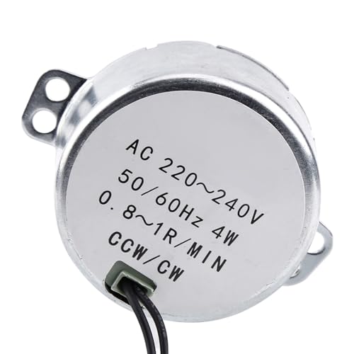 Synchronmotor, 1 Stück 220–240 V Wechselstrom-Getriebemotor, 4 W Cw Ccw-Elektromotor für Elektrischen Lüfter-Lüftungsmechanismus, Heizung, Getriebemotor (SIXRUN1kax456vmg-01) von SIXRUN