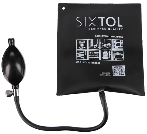 SIXTOL AIR MOVER 1 Aufblasbarer Positionierkeil | Tragkraft bis 135 kg | Luftkeil für Auto, Möbel, Fensterinstallation | Einfaches Heben und Positionieren | Robust und leicht zu bedienen, Schwarz von SIXTOL
