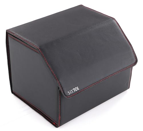 SIXTOL CAR COMPACT LEATHER M Auto-organizer | Faltbar | Mit deckel | 1 fach | Kunstleder | Schwarz von SIXTOL