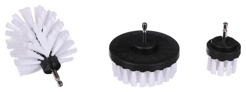SIXTOL CAR Detailing Drill Brush 3 Soft | Set von weichen Reinigungsbürsten für Bohrmaschinen | 3-teilig | Räder | Unterboden | Motorreinigung | Haushalt | Universalbürsten | Weiß von SIXTOL