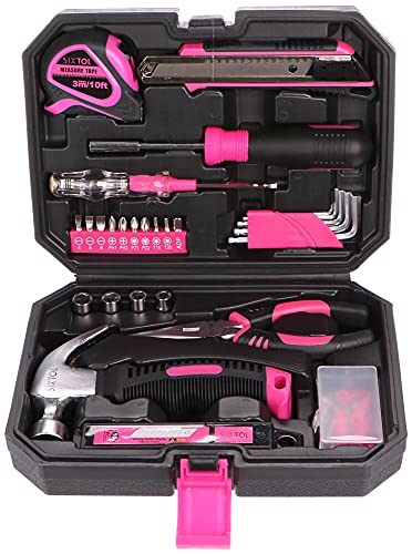 SIXTOL HOME PINK 66 Werkzeugset im Koffer | Für den Heimgebrauch | Werkzeug-Koffer | Schrauber-Bits | robust, hochwertig | ideal für den Haushalt o. die Garage | im praktischen Kunststoffkoffer | Rosa von SIXTOL