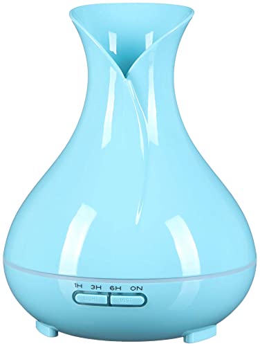 SIXTOL Vulcan Aroma Diffusor hellblau Holz 350ml | Ultraschall-Luftbefeuchter | Zur Luftbefeuchtung und Durchduftung von Zuhause, Schlafzimmer, Büro | Aromatherapie | Für ätherische Öle von SIXTOL