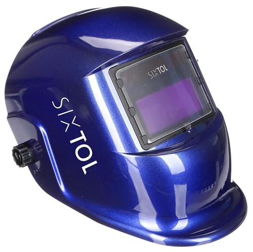 WELDING MASK 3 | Solar Automatisch verdunkelnd Schweißhelm | Schweißmaske | Schleif-Funktion | Breiter Schatten 4/9-13 Schweißhelm für TIG MIG ARC | Blau von SIXTOL