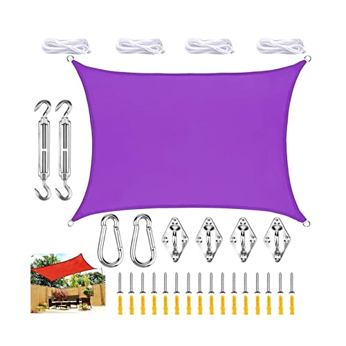 Garten-Sonnensegel mit kostenlosem Seil, Party-Sonnenschutz-Markisendach for Garten, Terrasse, Rasen im Freien (Color : Purple, Size : 2x3m) von SIYAN