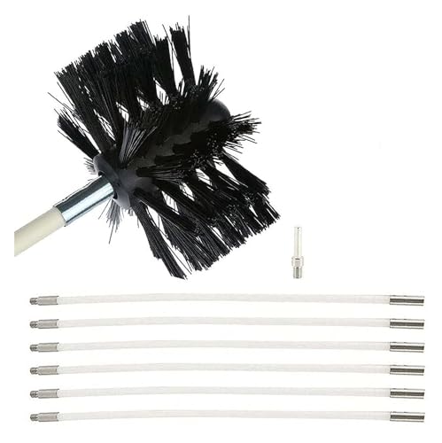 Kaminbürste Stange Set, Schornsteinfeger Bürste, Ofenrohrbürste Nylon Mit Flexible Stangen, Verwendbar Mit Akkuschrauber, Kaminbesen Für Kamin, Rohre(6 Rods,610mm) von SIYAN
