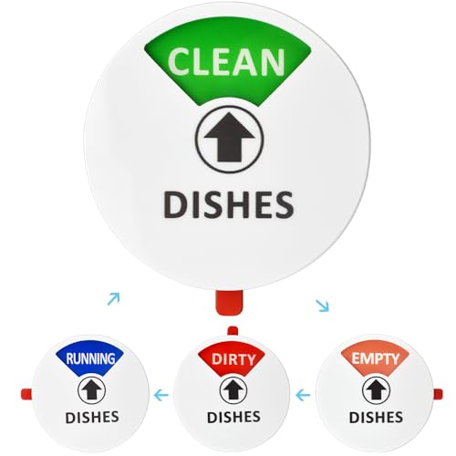 SIYINGSAERY Geschirrspüler-Magnet Clean/Dirty/Empty/Running Sign Magnet-Schild für Geschirrspüler Magnet Spülmaschine Sauber Dishwasher Magnet Spülmaschine Acryl-Küchenhelfer Schilder (Weiss, 15cm) von SIYINGSAERY