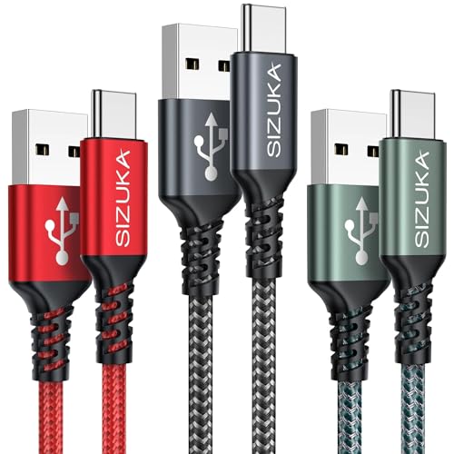 USB C Kabel, [3Stück 1M] Ladekabel USB C Fast Charge Schnellladekabel Typ C Ladekabel für Samsung Galaxy S22 S21 S20 S10 S9 S8 Plus, Note 10 9 8, A71 A53 A33 A20 usw von SIZUKA