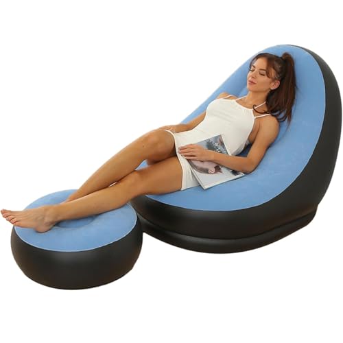 Aufblasbarer Stuhl, Aufblasbares Lounge Freizeit-Sofa/-Stuhl Und Fußhocker, Lounge-Sessel Zusammenklappbar, Für Den Außenbereich, Beflockt PVC 4 von SJAPEX