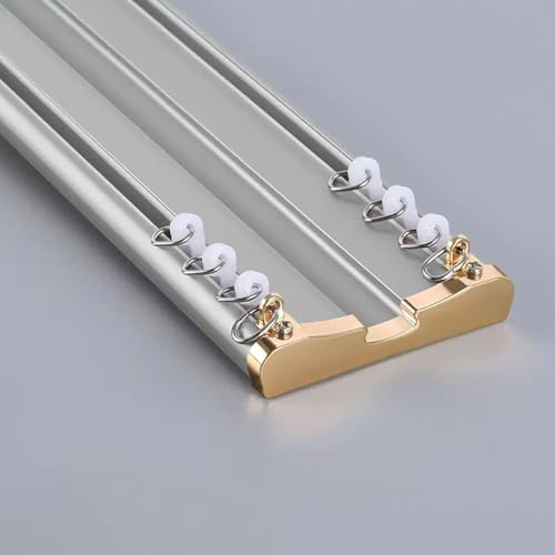 SJAPEX Deckenvorhangschiene, 1–5 M, Robuste Doppelvorhangschiene, An Der Decke Montierte Gardinenstangen Für Büro, Wohnzimmer Und Raumteiler 2,3M von SJAPEX