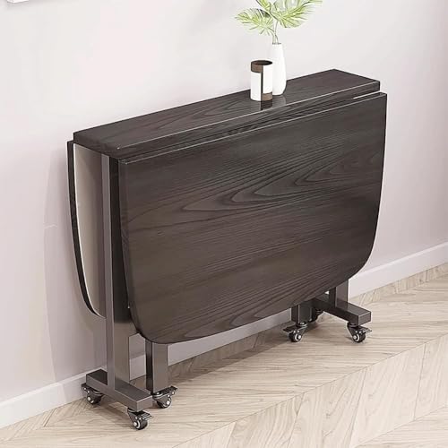 SJAPEX Klappbarer Esstisch Aus Holz Für Die Küche, Ausziehbarer Rechteckiger Klapptisch, Esstisch Mit Klappblatt, Mit Beweglichen Rädern, Für Kleine Räume A,100 * 60cm von SJAPEX