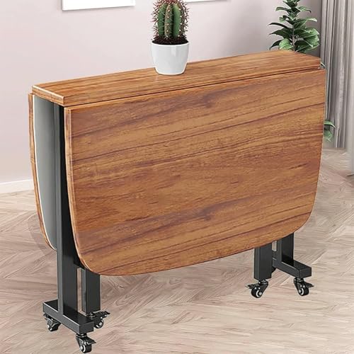 SJAPEX Klappbarer Esstisch Aus Holz Für Die Küche, Ausziehbarer Rechteckiger Klapptisch, Esstisch Mit Klappblatt, Mit Beweglichen Rädern, Für Kleine Räume B,100 * 60cm von SJAPEX
