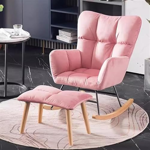 SJAPEX Schaukelstuhl Mit Ottomane, Moderner Schaukelstuhl, Wohnzimmersessel, Stoff-Relaxsessel Aus Der Mitte des Jahrhunderts, Freizeitsofa-Beistellstuhl, Schlitten-Designprinzipien 5 von SJAPEX