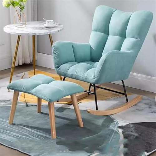 SJAPEX Schaukelstuhl Mit Ottomane, Moderner Schaukelstuhl, Wohnzimmersessel, Stoff-Relaxsessel Aus Der Mitte des Jahrhunderts, Freizeitsofa-Beistellstuhl, Schlitten-Designprinzipien 7 von SJAPEX