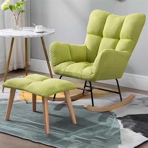 SJAPEX Schaukelstuhl Mit Ottomane, Moderner Schaukelstuhl, Wohnzimmersessel, Stoff-Relaxsessel Aus Der Mitte des Jahrhunderts, Freizeitsofa-Beistellstuhl, Schlitten-Designprinzipien 8 von SJAPEX