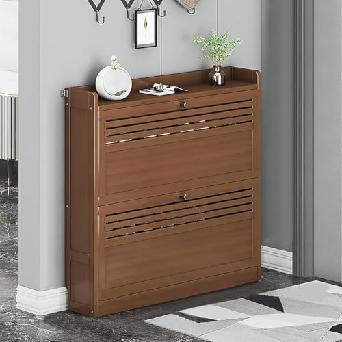 Schuhschrank, Versteckter Schuhschrank Für Den Eingangsbereich, Schmaler Und Schmaler Schuhschrank, Schuhregal, Freistehende Schuhaufbewahrung Aus Braunem Holz 27.5 * 6.7 * 28.3in Schuhschrank, Versteckter Schuhschrank Für Den Eingangsbereich, Schmaler Und Schmaler Schuhschrank, Schuhregal, Freistehende Schuhaufbewahrung Aus Braunem Holz 27.5 * 6.7 * 28.3in von SJAPEX
