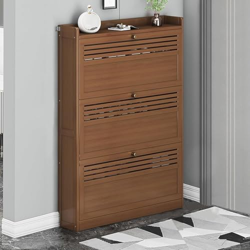 Schuhschrank, Versteckter Schuhschrank Für Den Eingangsbereich, Schmaler Und Schmaler Schuhschrank, Schuhregal, Freistehende Schuhaufbewahrung Aus Braunem Holz 27.5 * 6.7 * 41.3in Schuhschrank, Versteckter Schuhschrank Für Den Eingangsbereich, Schmaler Und Schmaler Schuhschrank, Schuhregal, Freistehende Schuhaufbewahrung Aus Braunem Holz 27.5 * 6.7 * 41.3in von SJAPEX