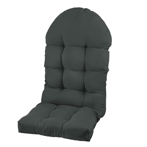 Adirondack Stuhlkissen,Hohe Rückenlehne Adirondack Gartenstuhlkissen wasserdichte und UV Beständige Sitzpolster Klappstuhl Sitzpolster für Eierstuhl Hängematte Sitzbank Stuhlauflage(Color:Dark Gray) von SJASD